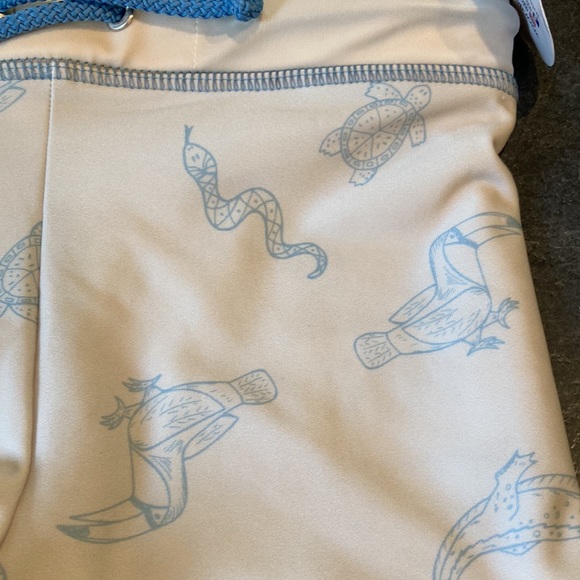 Boys Dotdotsmile cream blue alligator snake toucan swim shorts size 7 - NWT - Picture 6 of 11